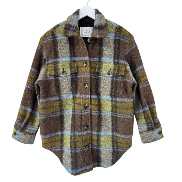 Wilfred Free The Ganna Oversized Shirt Jacket Shacket Wool Plaid Button XS EUC - Picture 1 of 12